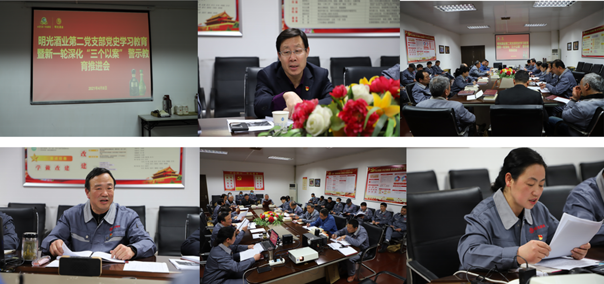 明光酒業各黨支部召開黨史學習教育暨新一輪深化“三個以案”警示教育推進會