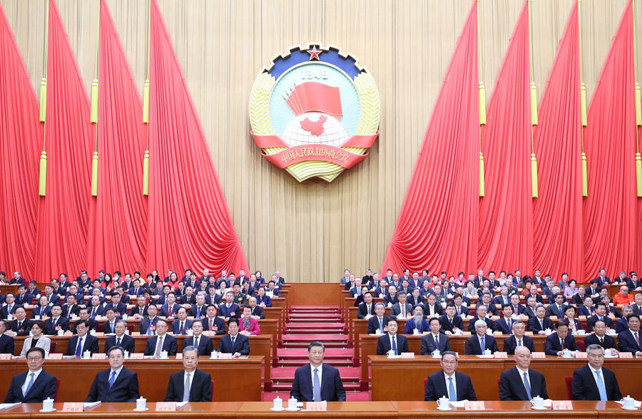 全國政協十四屆二次會議在京開幕 習近平李強趙樂際蔡奇丁薛祥李希韓正到會祝賀 王滬寧作政協常委會工作報告 石泰峰主持 高云龍作提案工作情況報告
